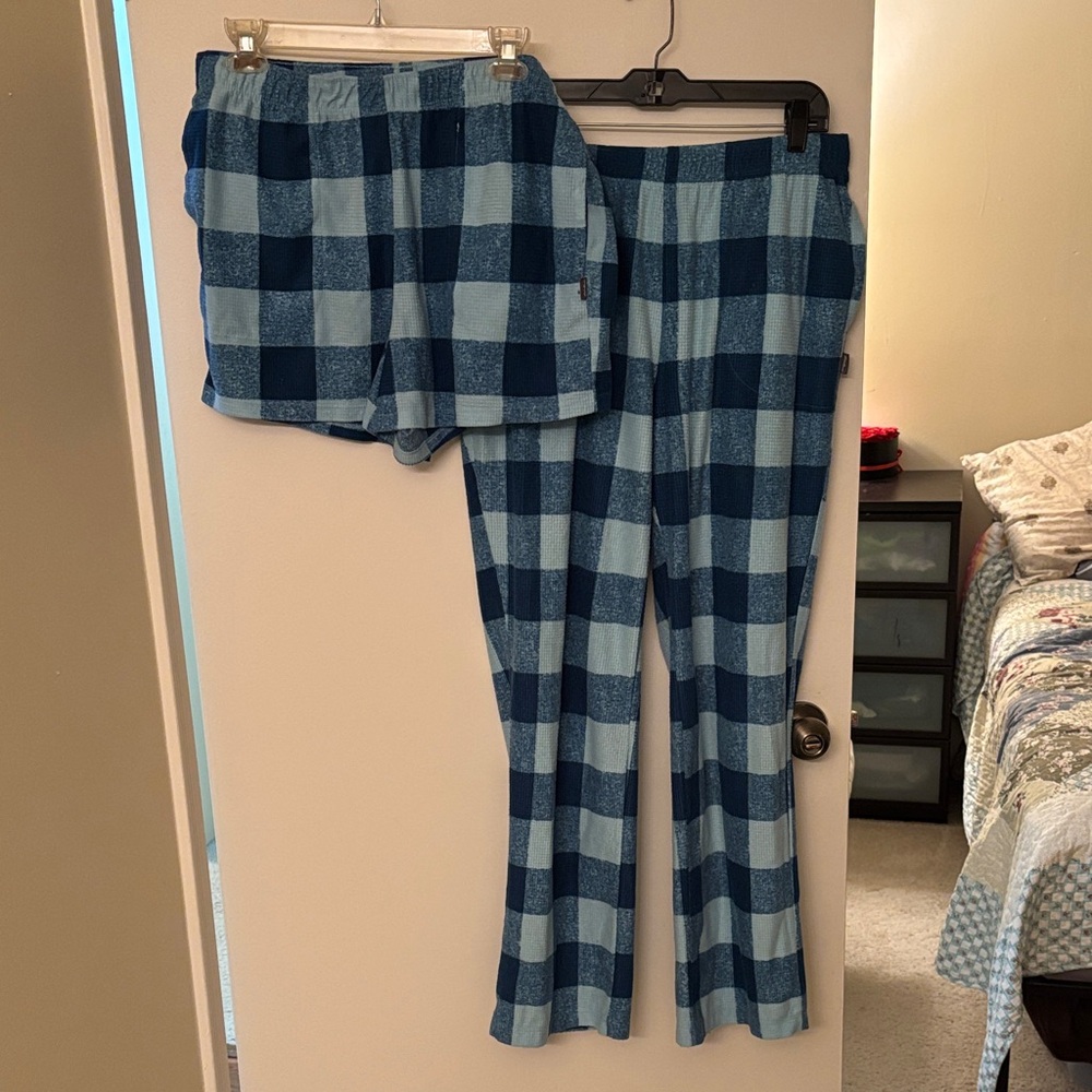 Eddie Bauer Blue Plaid Sleepwear (2pcs - shorts and pants)